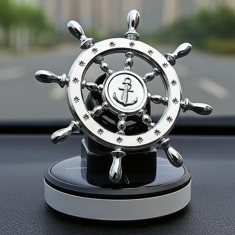 Автомобільний ароматизатор на сонячній батареї Штурвал, Сірий 23459183802 фото