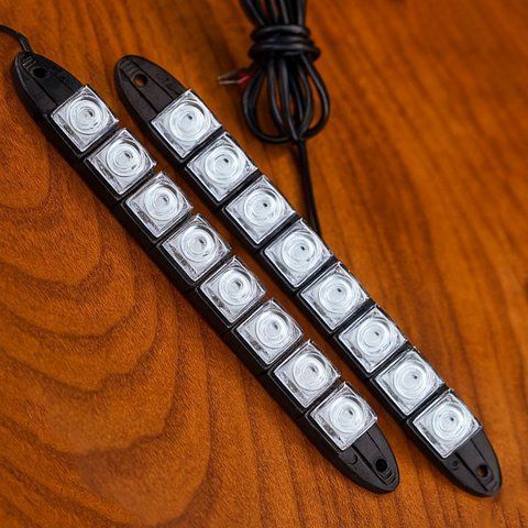 2 шт Денні ходові вогні для авто 8 LED (21,5см) 12В, Біле світло 234591259 фото