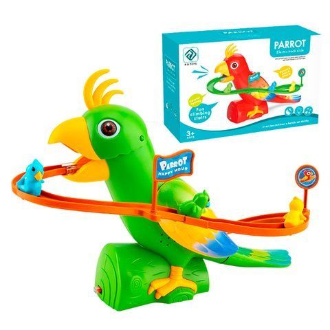 Музичний трек-гірка від 2 років, від батарейок, Parrot happy hour, Зелений 234574823 фото
