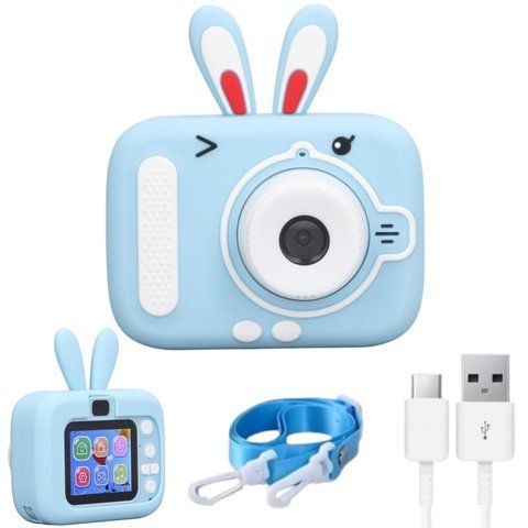 Дитячий цифровий фотоапарат 20МП, від USB, X900 Rabbit, Блакитний 234573301 фото