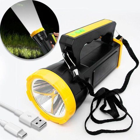 Ручний ліхтар прожектор на акумуляторі 1200 mAh, USB, XO-YH02 234564437 фото