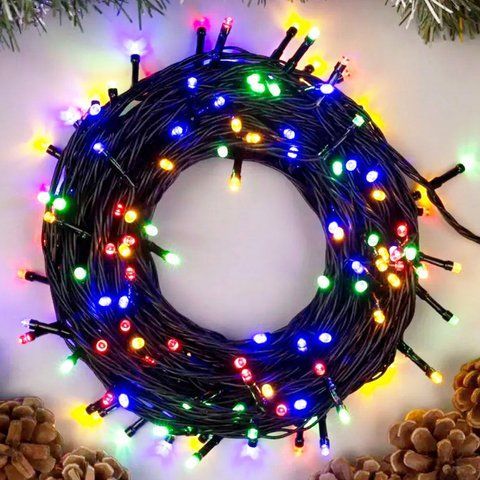 Світлодіодна гірлянда M-2 MULTI, від мережі, 10м, 100LED, Різнокольорове 23457489402 фото