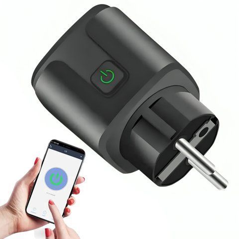 Розумна WiFi розетка з енергометром, на 20А, Tuya Smart 4400Вт, Чорна 23456741601 фото