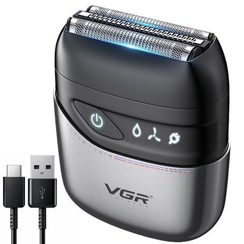 Бездротова електробритва з подвійним лезом + триммер, від USB, VGR V-379 234577688 фото