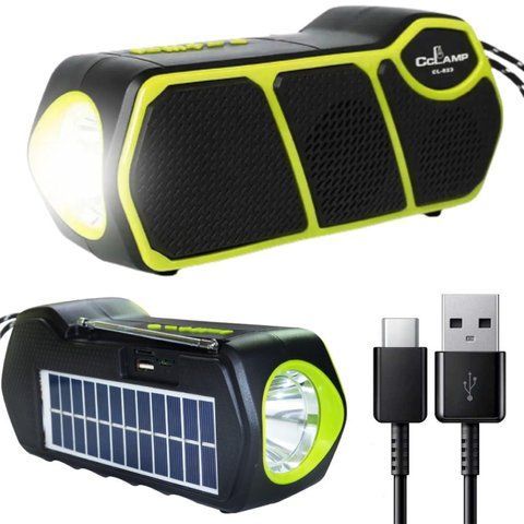 Bluetooth колонка CL-823, з сонячною панеллю та ліхтариком 234568169 фото