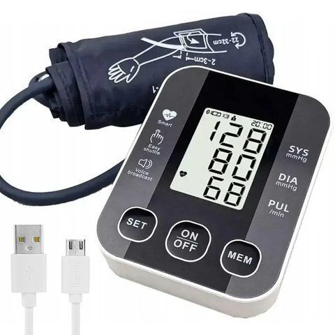 Автоматичний цифровий тонометр з дисплеєм, від батарейок та USB, BR-510 234574387 фото