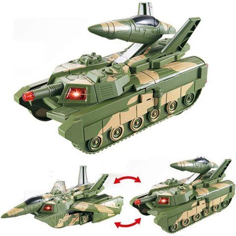 Іграшка трансформер танк-літак 2в1, від батарей + підсвічування, TANK 234574881 фото