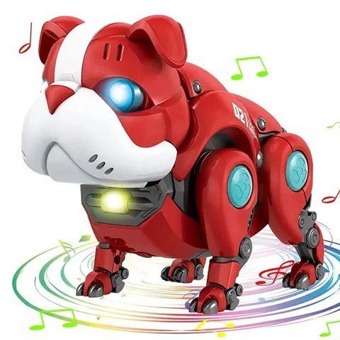 Інтерактивна іграшка собака Бульдог, на батарейках, 13 см, Mecha Dog R11 23457493501 фото