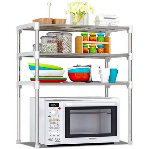 Полиця органайзер для мікрохвильової печі, 65x60x25см, Multifunctional storage rack 234567572 фото