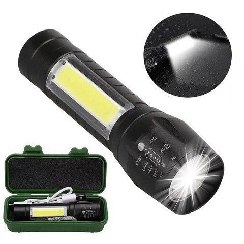 Ліхтарик акумуляторний 2в1, USB, XPE+COB, Police BL 511 123462757 фото