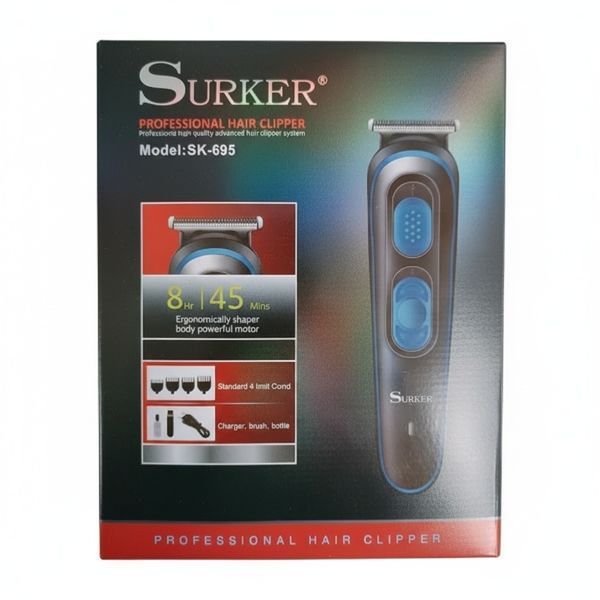 Акумуляторна машинка для стрижки волосся + 4 насадки, SURKER SK-695 234590127 фото